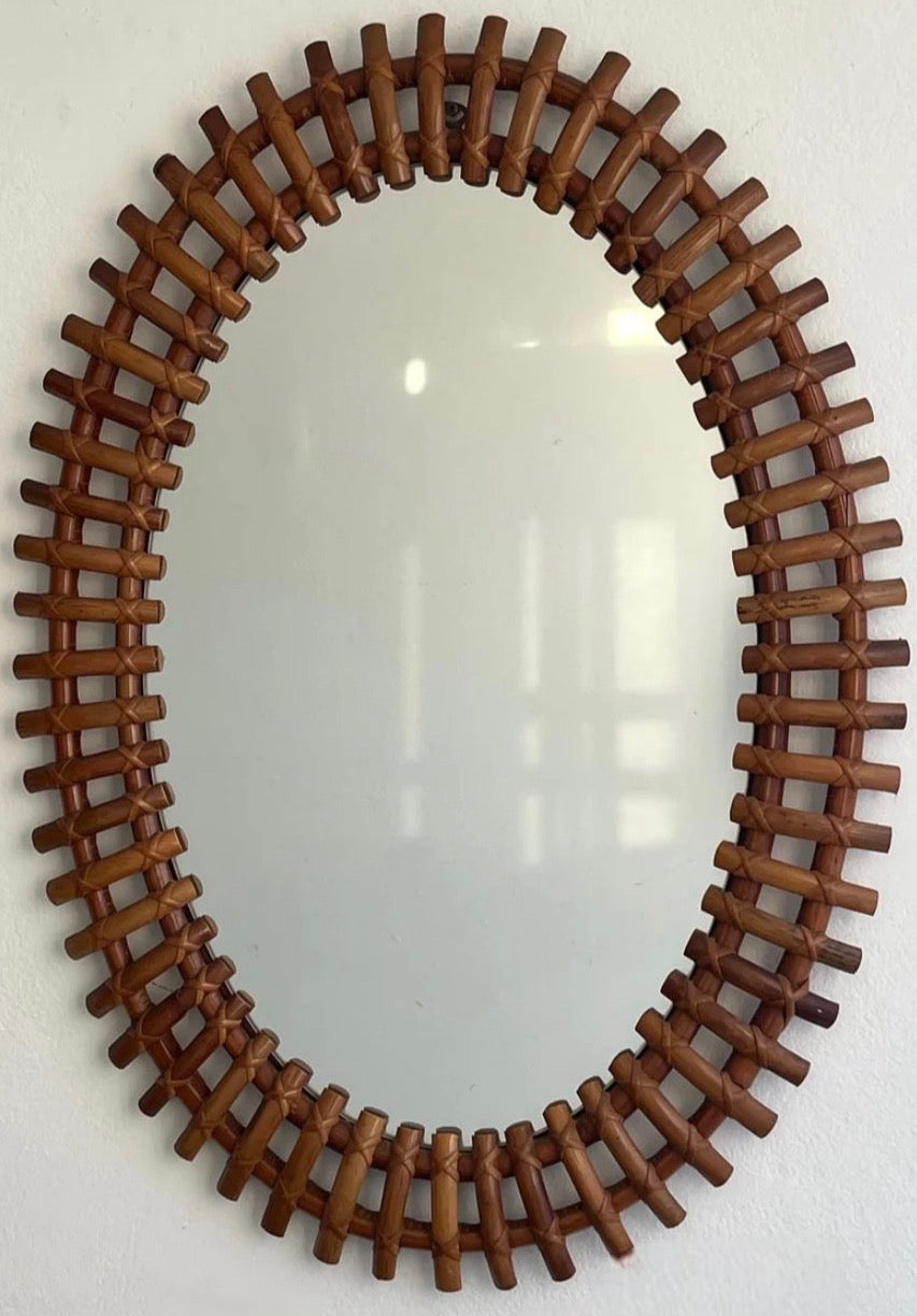 Pedro spike rattan mirror