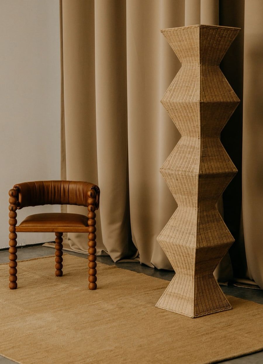 Rattan floor lamp