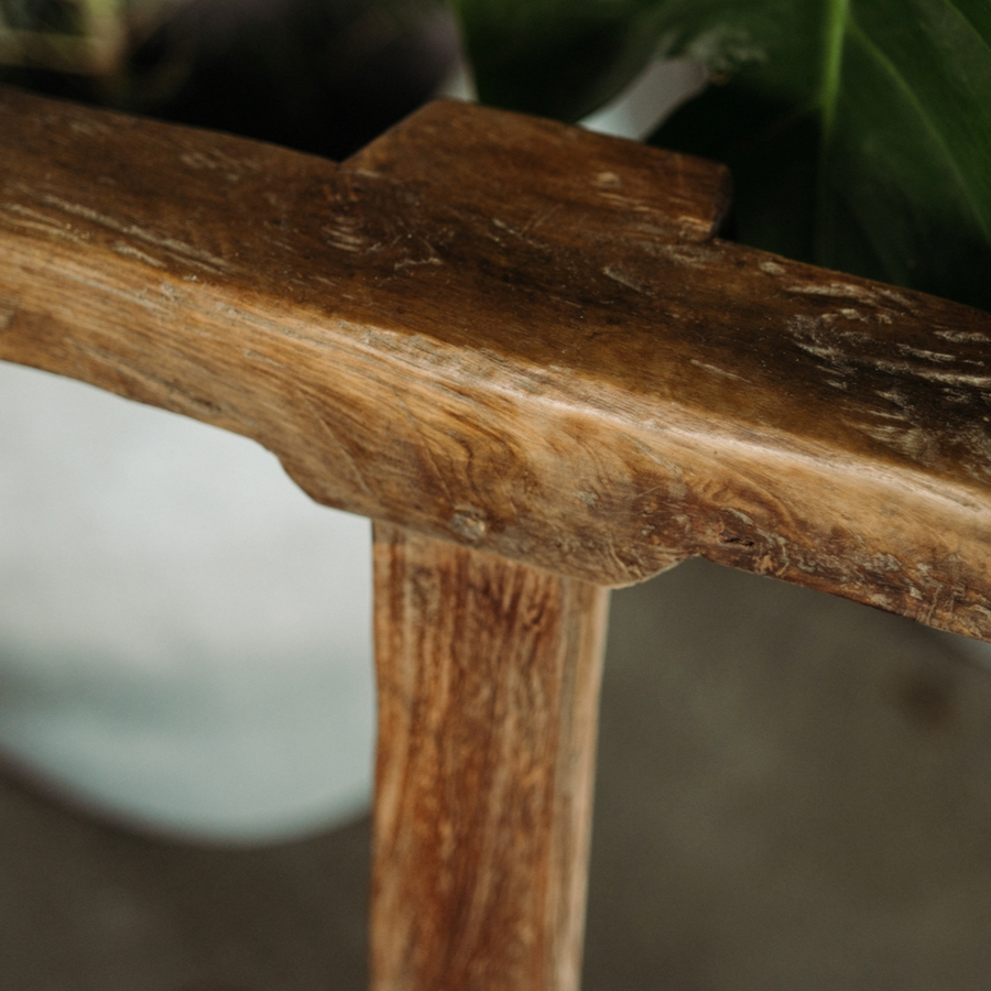 Vintage Timber Curved Bench Seat
