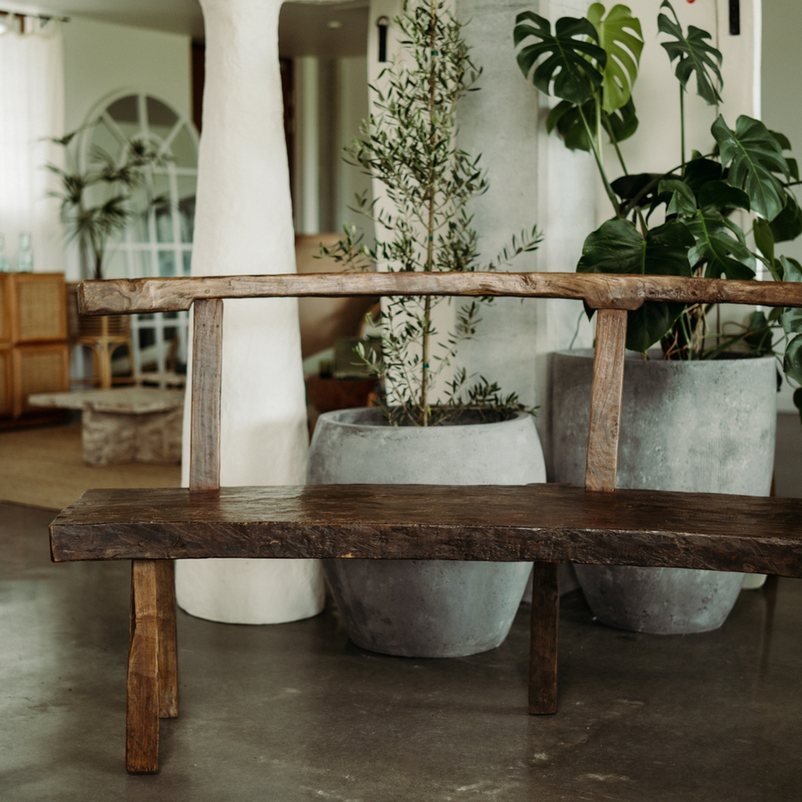 Vintage Timber Curved Bench Seat